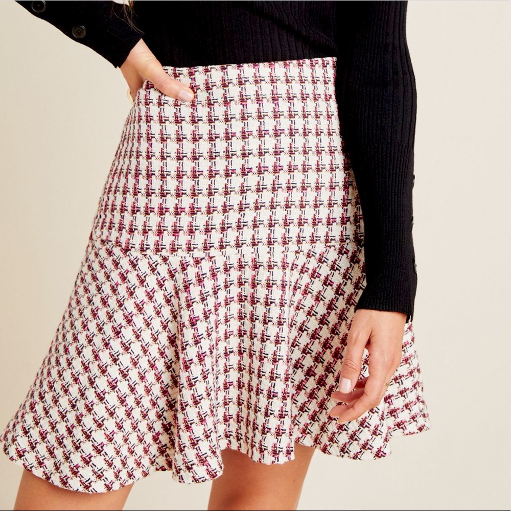 Anthropologie 🎀 Maeve Bobbi Plaid Flounce Skirt